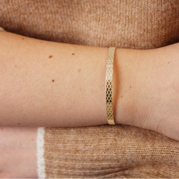 Vergulde damesketting met lint - gravure MAMAN POULE