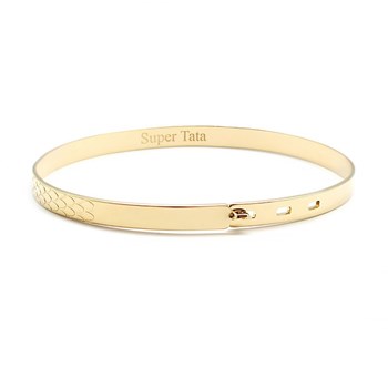 Vergulde damesband in vlokvorm - SUPER TATA gravure