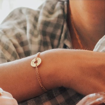 Damesarmband met vergulde mini hartje - JE T'AIME gravure