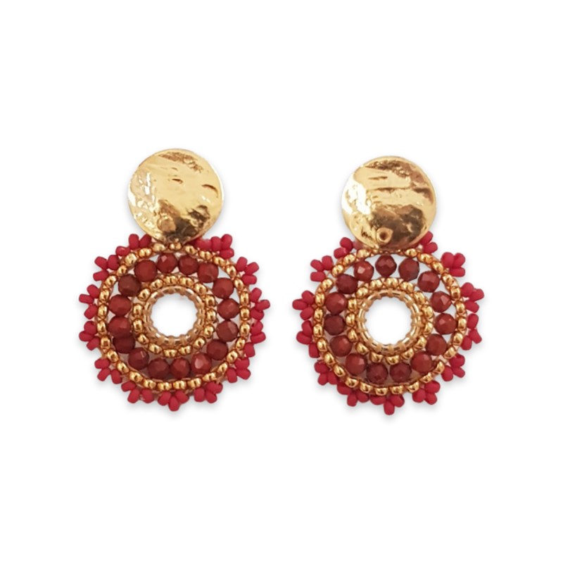 Boucles Inaya Jaspe rouge