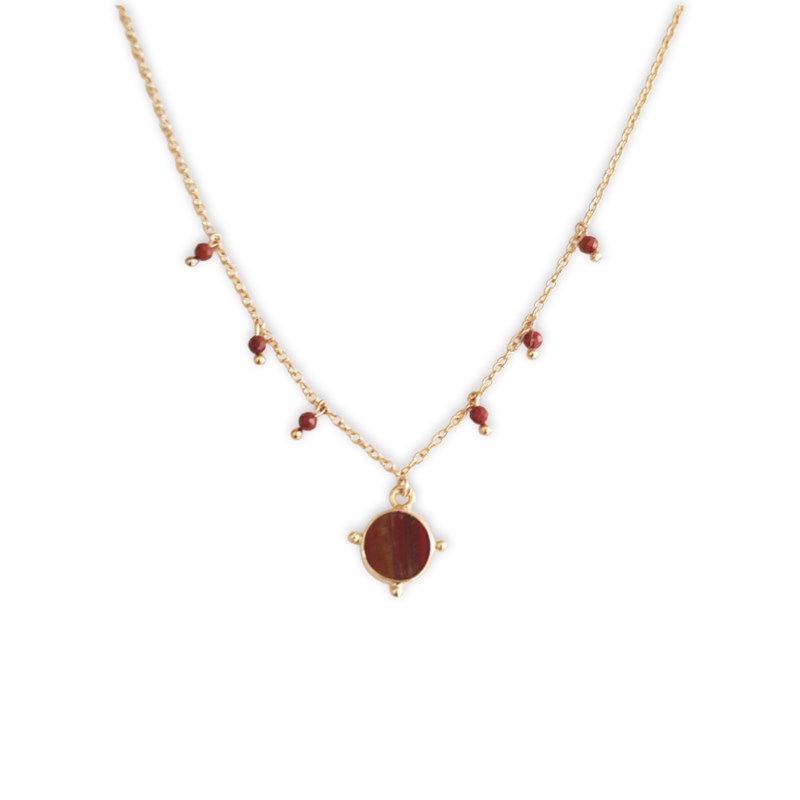 Collier Aleyah Jaspe rouge