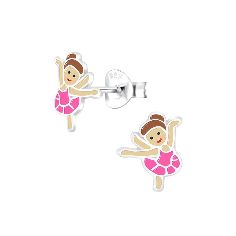 Boucles d'oreilles enfant ballerine en argent 925