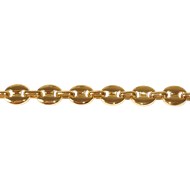 Bracelet chaîne 'grain de café' en acier doré jaune 7mm
