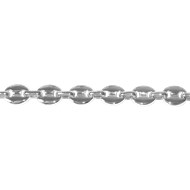 Bracelet chaîne 'grain de café' en acier argenté 7mm