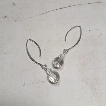 Boucles D'Oreilles Cristal de Roche Argent 925