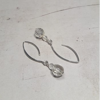 Boucles D'Oreilles Cristal de Roche Argent 925