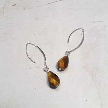 Boucles D'Oreilles Iara Oeil de Tigre Argent 925