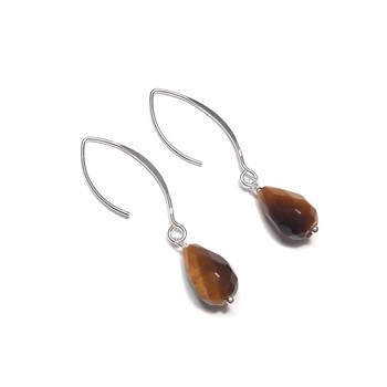 Boucles D'Oreilles Iara Oeil de Tigre Argent 925