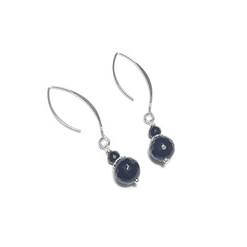 Boucles D'Oreilles Onyx Noir Argent 925