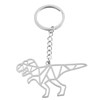 Porte-clés dinosaure origami acier - vue V1