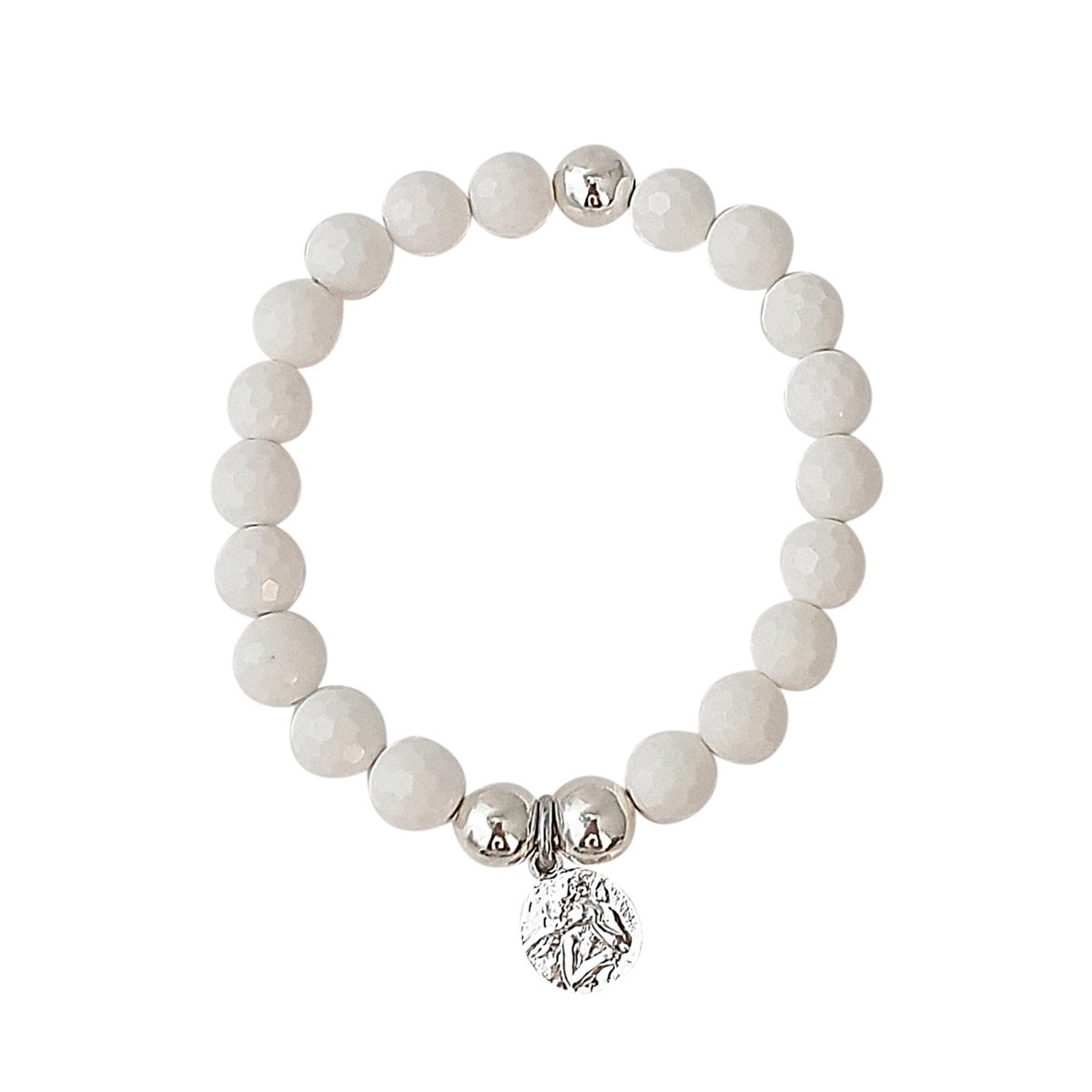 Bracelet perles corail blanc Serenity