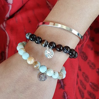 Serenity zebra agaat armband