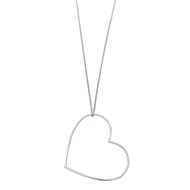 Collier Charly grand coeur argent 45 cm