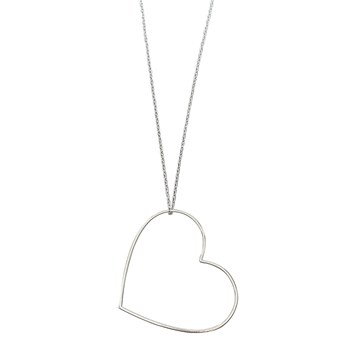 Collier Charly grand coeur argent 50 cm