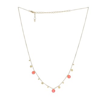 Ketting van verguld staal met oranje kristallen