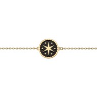 Bracelet Brillaxis or 18 carats laque noire étoile