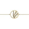 Bracelet or 18 carats motif courbe pailleté cercle - vue V1