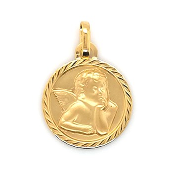 Médaille Brillaxis ange diamantée striée