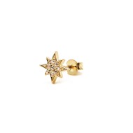 Puce d'oreille LILY Etoile du Nord doré or fin 24K