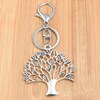 Porte-clés bijou de sac arbre de vie avec feuilles argenté - vue V2