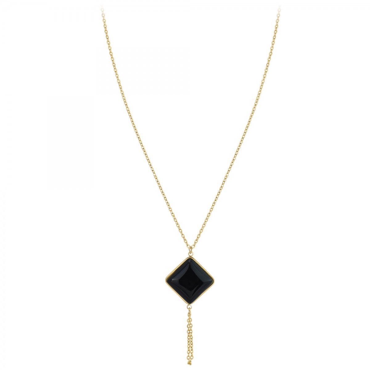 Collier SC Bohème orné d'un onyx noir en acier inoxydable - vue 3