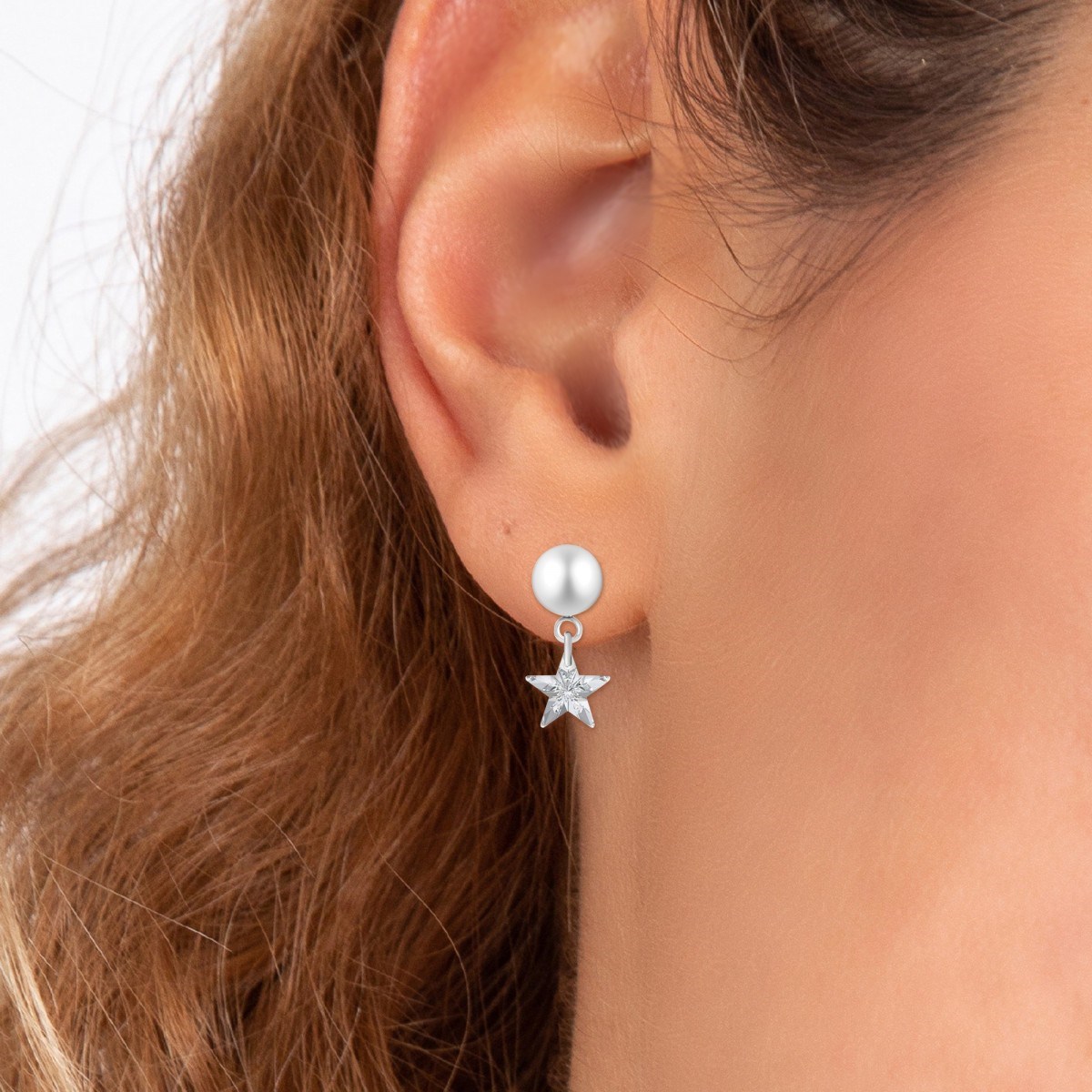 Boucles d'oreilles étoiles SC Crystal ornées de Cristaux scintillants - vue 2
