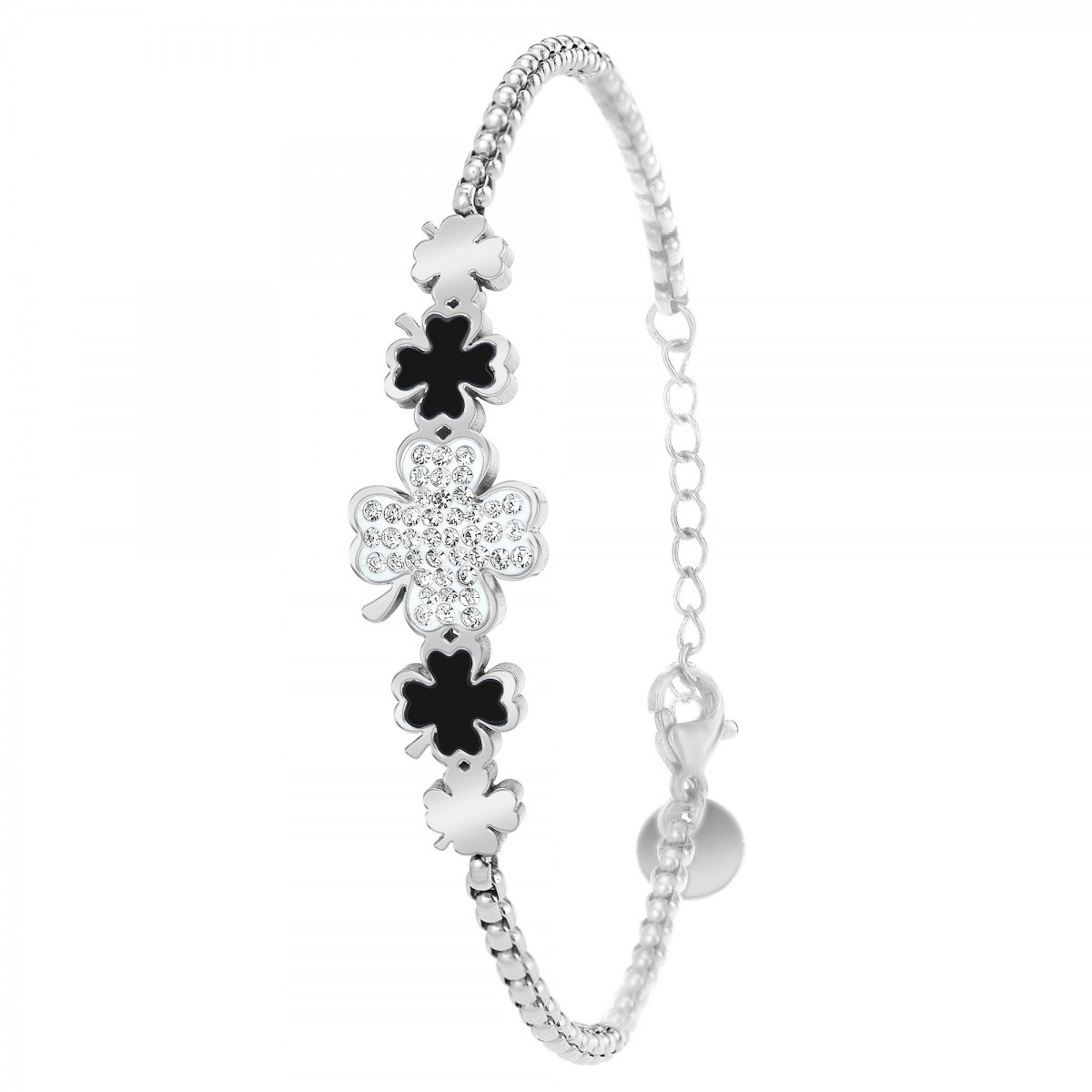 Bracelet trèfles SC Crystal orné de Cristaux scintillants