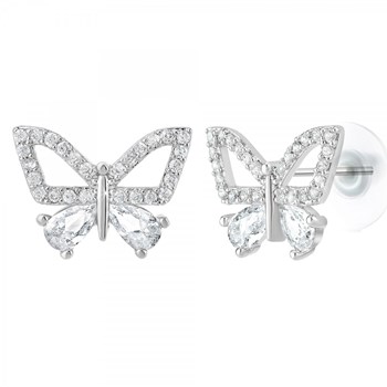 Boucles d'oreilles papillon SC Crystal ornées de Zirconium