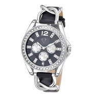 Montre élégante Adèle SC Crystal ornée de 44 cristaux scintillants et d'un véritable diamant