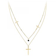 Collier croix par SC Bohème orné d'un Cristal scintillant