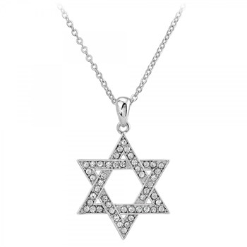 SC Crystal star of David necklace adorned with Zirconium