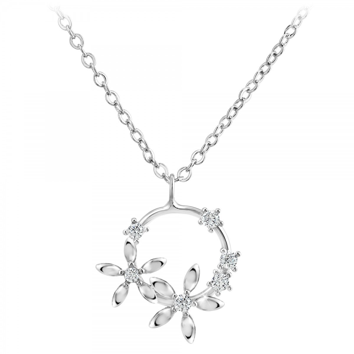 Collier fleurs SC Crystal orné de Zirconium