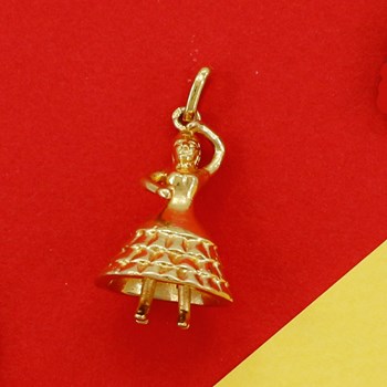 Pendentif danseuse de flamenco - Plaqué or