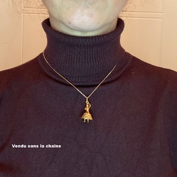 Pendentif danseuse de flamenco - Plaqué or