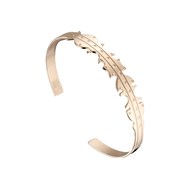 Bracelet manchette rivets en acier, dorure or rose, Ø55mm