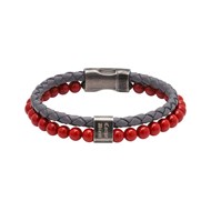 Bracelet KARMA ROCHET Homme Rouge et Gris - HB562205A