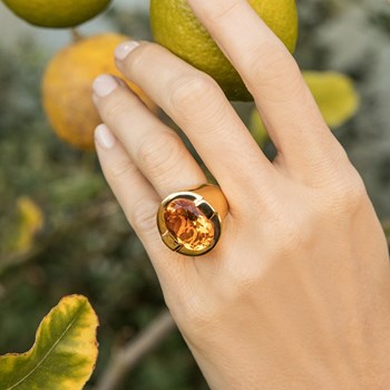 Bague Diane Argent Pierre Onyx Noir