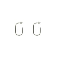 Boucles D'oreilles Tube En Argent Forme Ovale Petit Modèle