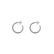 Boucles D'oreilles Créoles Tubes Petit Modèle Argent Diamètre 25mm