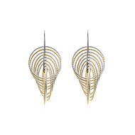 Boucles D'oreilles Argent Rhodié Et Doré Spirales Vertigo