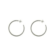 Boucles D'oreilles Moyenne En Argent Créoles Tubes Modèle Diamètre 45mm
