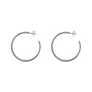 Boucles D'oreilles En Argent Créoles Tubes Grand Modèle Diamètre 60mm