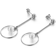 Boucles d'oreilles pendants avec anneau et perle GABRIELLE