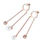 Boucles d'oreilles pendants perles et strass CINDY - vue V1