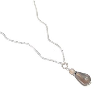 Collier Iara Agate Grise Argent 925