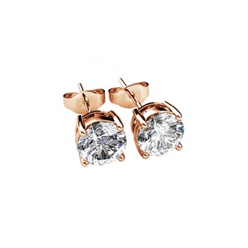 Boucles d'oreilles Mary - Or Rosé et Cristal