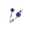 Bague Birth Stone  - Argenté et Violet - vue V1