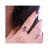 Bague Birth Stone  - Argenté et Violet - vue V2