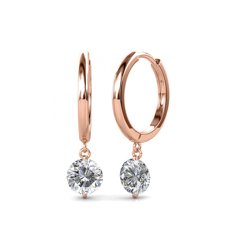 Boucles d'oreilles Grace - Or Rosé et Cristal