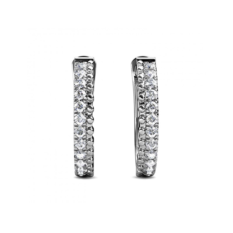 Boucles d'oreilles Aleah - Argenté et Cristal - vue 3